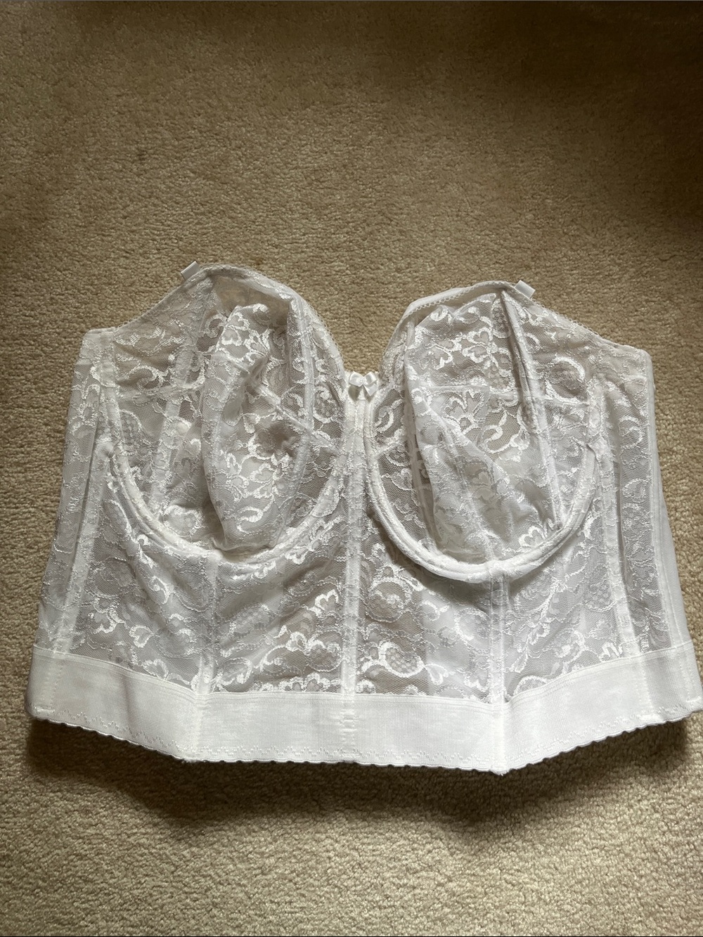Goddess White Lace Longline Bustier44F
